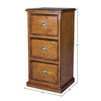 Brown 3-Drawer Reclaimed Pine File Cabinet, 23"W
