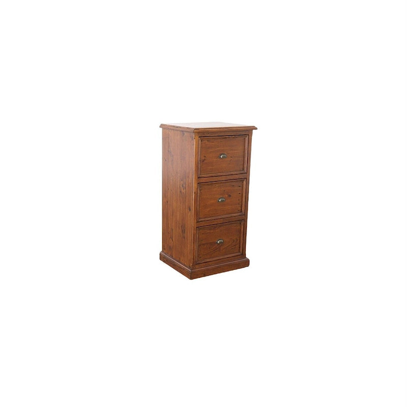 Brown 3-Drawer Reclaimed Pine File Cabinet, 23"W