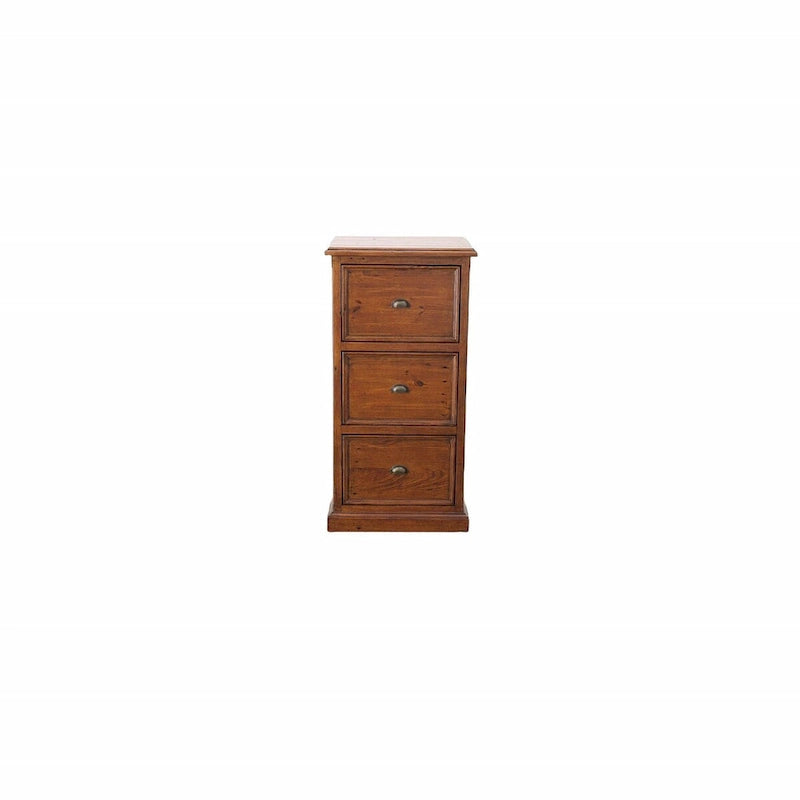 Brown 3-Drawer Reclaimed Pine File Cabinet, 23"W