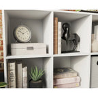 Charter Oak/White 6-Cube Organizer with Metal Base