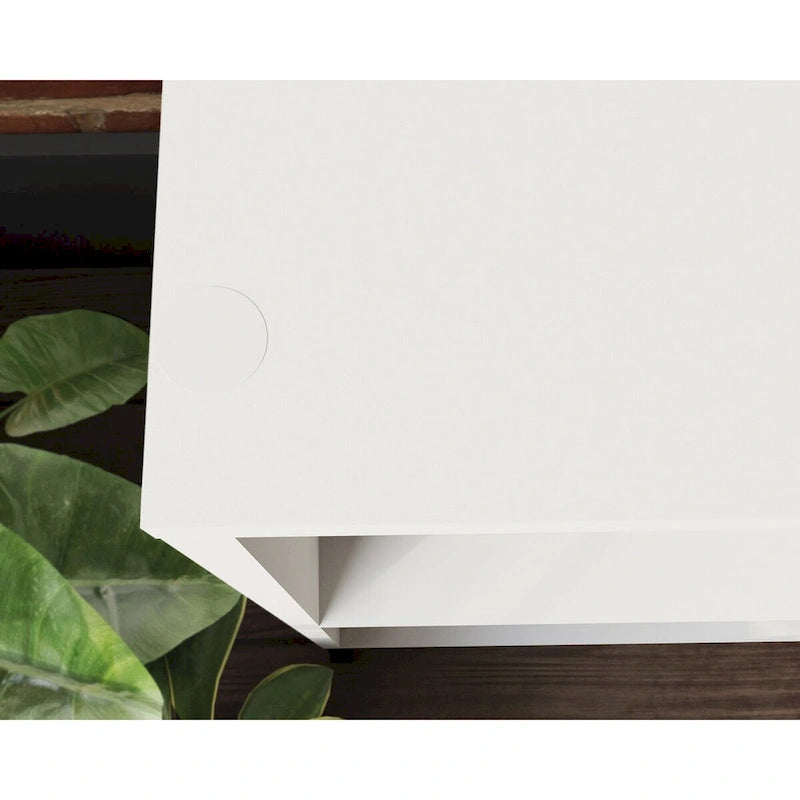 Charter Oak/White 6-Cube Organizer with Metal Base