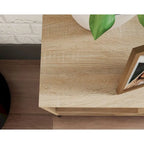 Charter Oak/White 6-Cube Organizer with Metal Base