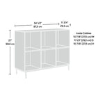 Charter Oak/White 6-Cube Organizer with Metal Base