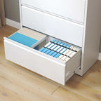 White 5-Drawer Steel Lateral File Cabinet with Lock, Single, Freestanding