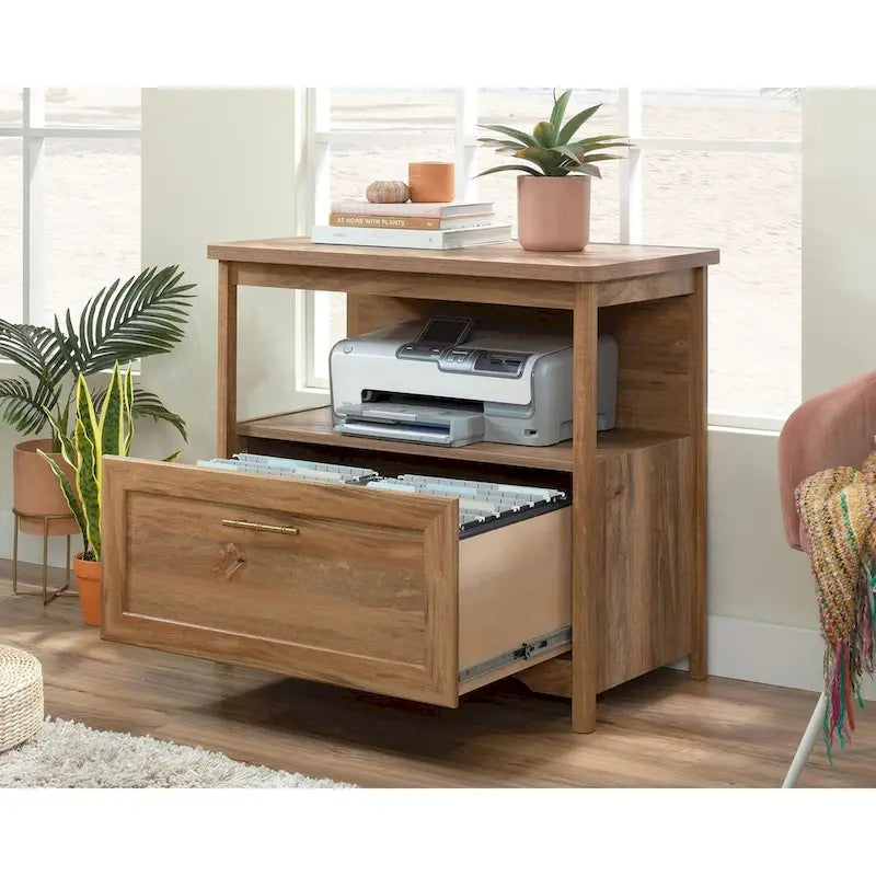 Sindoori Mango 1-Drawer Lateral File Cabinet with Open Shelf