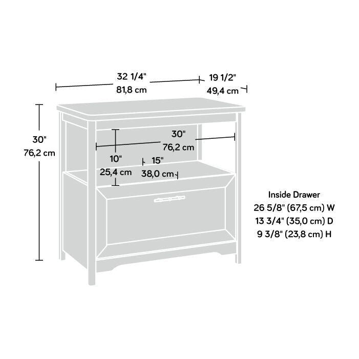Sindoori Mango 1-Drawer Lateral File Cabinet with Open Shelf