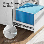 Mobile Lateral File Cabinet & Printer Stand with 3 Drawers and 2 Open Shelves