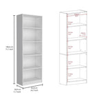 Beige / Black / White 3-Piece Bookcase Set with Open Shelves and 2-Door Cabinets, 74"W