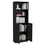 Beige / Black / White 3-Piece Bookcase Set with Open Shelves and 2-Door Cabinets, 74"W