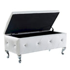 PU Leather Upholstered Ottoman with Storage