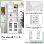 Tall Cabinet with Adjustable Shelves for Living Room