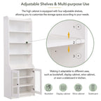 Tall Cabinet with Adjustable Shelves for Living Room