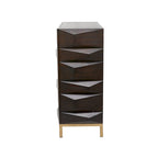 Brown 2/4-Door Geometric Cabinet with 1 Shelf, 2 Sizes