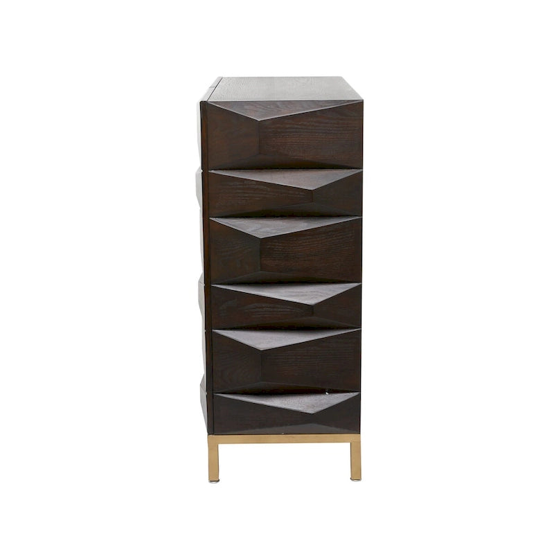 Brown 2/4-Door Geometric Cabinet with 1 Shelf, 2 Sizes