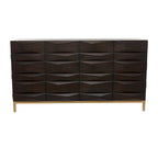 Brown 2/4-Door Geometric Cabinet with 1 Shelf, 2 Sizes