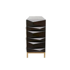 Brown 2/4-Door Geometric Cabinet with 1 Shelf, 2 Sizes