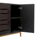 Brown 2/4-Door Geometric Cabinet with 1 Shelf, 2 Sizes