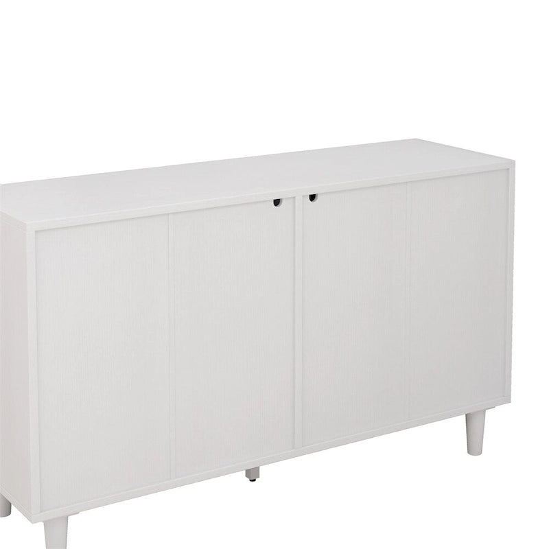 White 6-Drawer Rattan Dresser, 51"