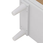 White 6-Drawer Rattan Dresser, 51"