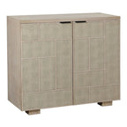 Light Cream 2-Door Shagreen Cabinet with Adjustable Shelves