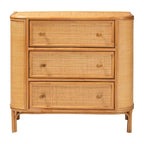 Light Honey 3-Drawer Rattan Storage Cabinet, 40.6"W
