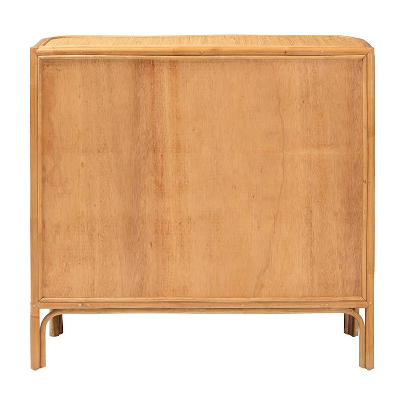 Light Honey 3-Drawer Rattan Storage Cabinet, 40.6"W