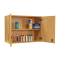Maple / Shadow Elm Gray 2-Level Wall Cabinet with Locking Doors and Adjustable Shelf, Single