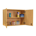 Maple / Shadow Elm Gray 2-Level Wall Cabinet with Locking Doors and Adjustable Shelf, Single