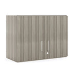 Maple / Shadow Elm Gray 2-Level Wall Cabinet with Locking Doors and Adjustable Shelf, Single