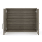 Maple / Shadow Elm Gray 2-Level Wall Cabinet with Locking Doors and Adjustable Shelf, Single