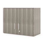 Maple / Shadow Elm Gray 2-Level Wall Cabinet with Locking Doors and Adjustable Shelf, Single