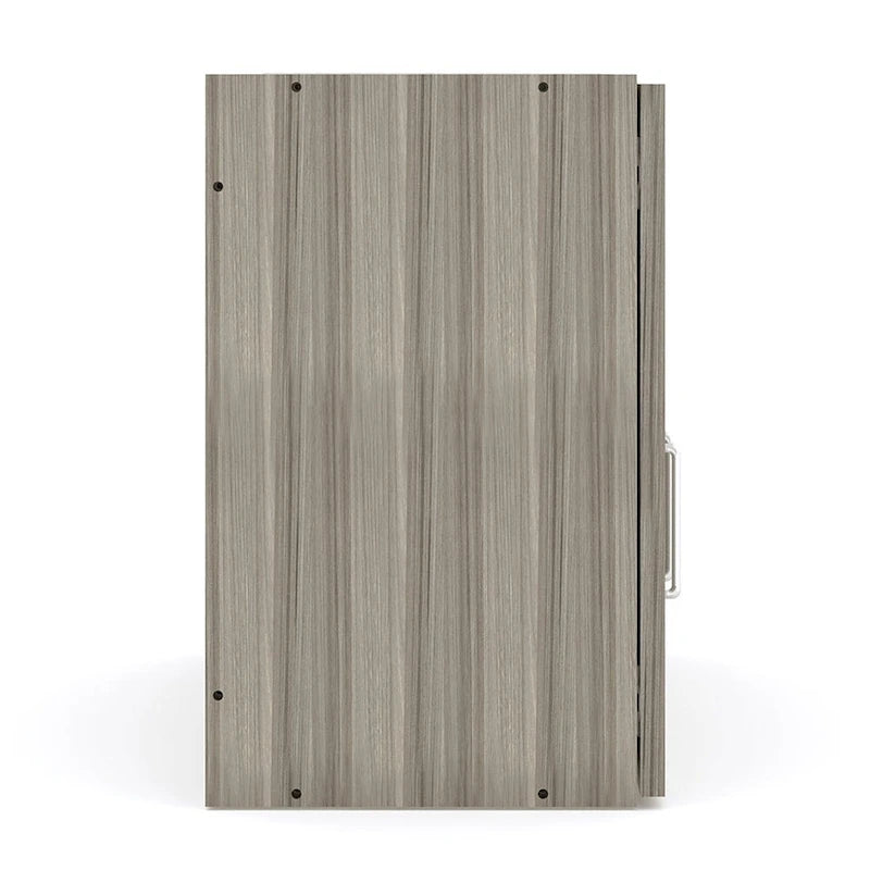 Maple / Shadow Elm Gray 2-Level Wall Cabinet with Locking Doors and Adjustable Shelf, Single