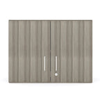 Maple / Shadow Elm Gray 2-Level Wall Cabinet with Locking Doors and Adjustable Shelf, Single