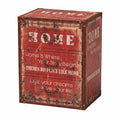 Red Vintage Faux Leather 3-Drawer Storage Trunk