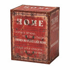 Red Vintage Faux Leather 3-Drawer Storage Trunk