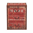 Red Vintage Faux Leather 3-Drawer Storage Trunk