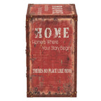 Red Vintage Faux Leather 3-Drawer Storage Trunk