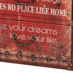 Red Vintage Faux Leather 3-Drawer Storage Trunk