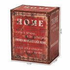 Red Vintage Faux Leather 3-Drawer Storage Trunk