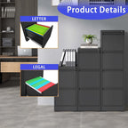 4-Drawers 14.96 W Metal Vertical File Cabinet with Lock Office Home Vertical File Cabinet for A4 Legal/Letter Size