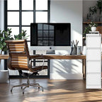 4-Drawers 14.96 W Metal Vertical File Cabinet with Lock Office Home Vertical File Cabinet for A4 Legal/Letter Size