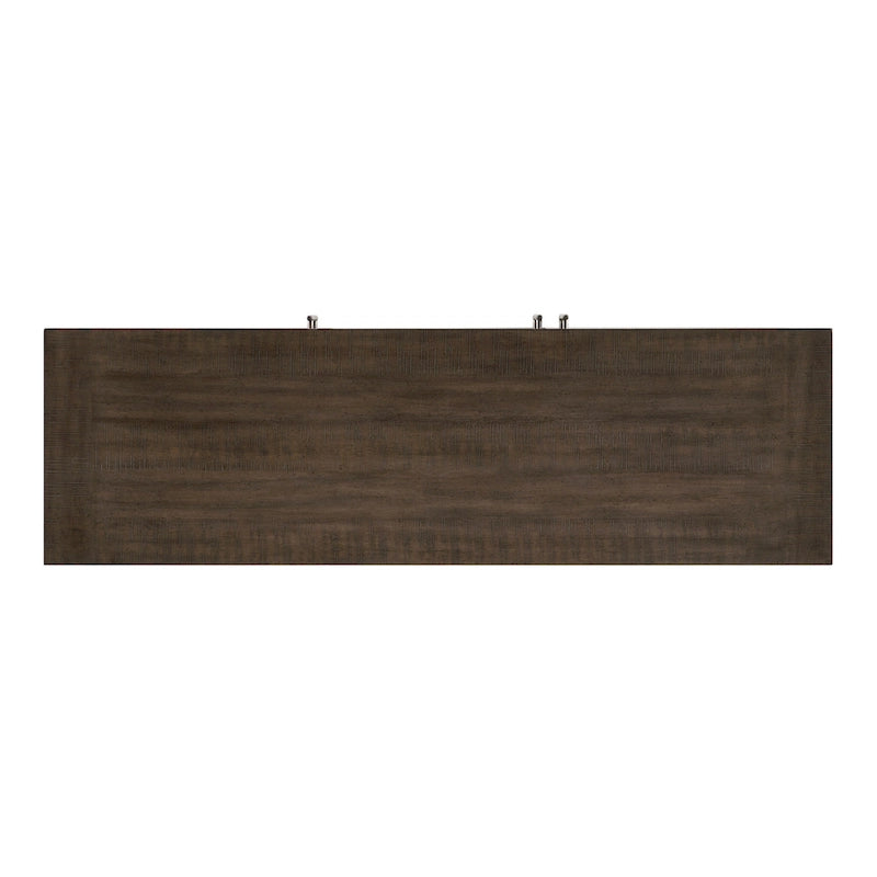 Brown 60-Inch Sideboard Buffet Server with 3 Cabinets and Adjustable Shelves, Single