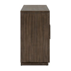Brown 60-Inch Sideboard Buffet Server with 3 Cabinets and Adjustable Shelves, Single