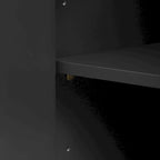 4-door Curved Corner Design Wavy Door Panel Cabinet with Adjustable Shelves