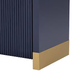 4-door Curved Corner Design Wavy Door Panel Cabinet with Adjustable Shelves