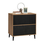 Chalk Oak 2-Drawer Lateral File Cabinet with Fluted Fronts, Letter/Legal