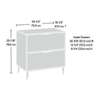 Chalk Oak 2-Drawer Lateral File Cabinet with Fluted Fronts, Letter/Legal