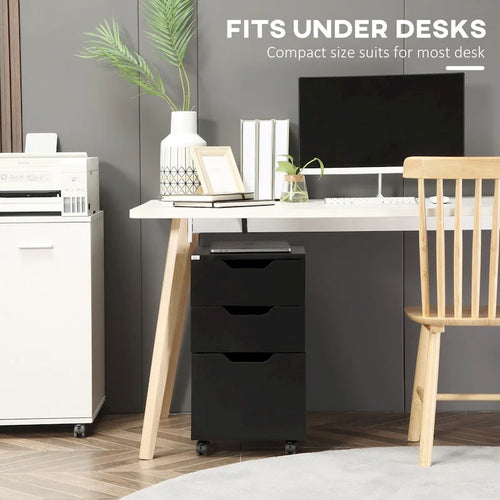 3-Drawer Vertical Mobile File Cabinet