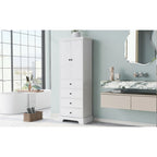 Bathroom Storage Cabinet with 2 Doors and 4 Drawers