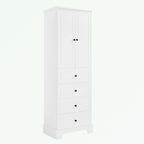 Bathroom Storage Cabinet with 2 Doors and 4 Drawers